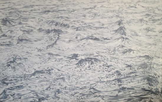 孟煌《白海》 2015，布面油画，180 × 280 cm 图片由艺术家、MDC画廊提供