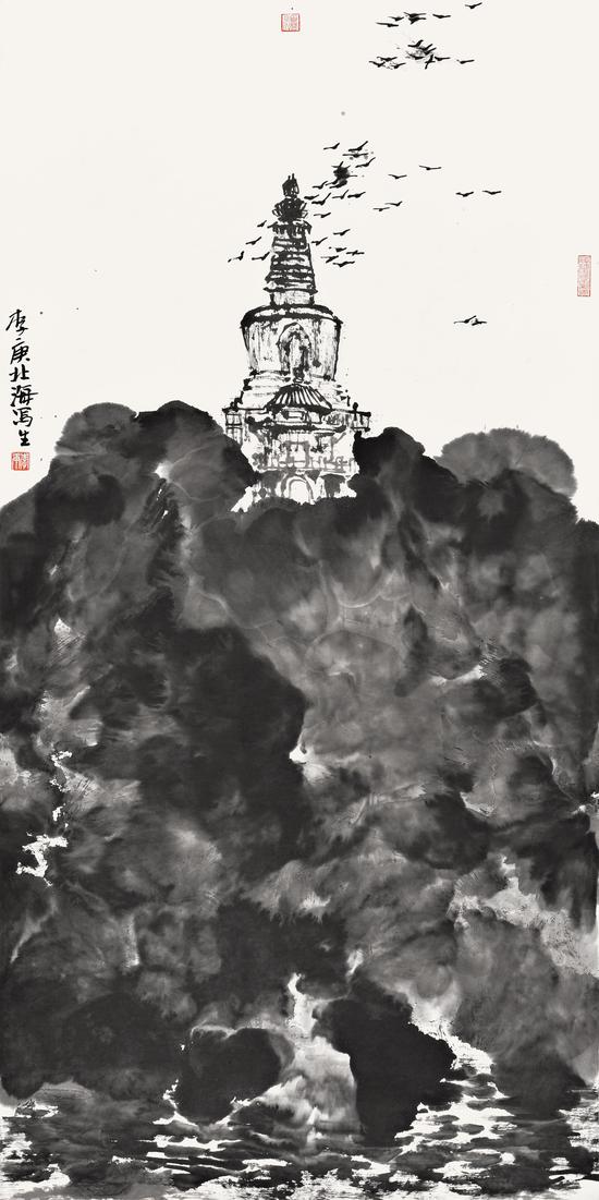 明清山水系列  纸本水墨  138x68cm  2013年