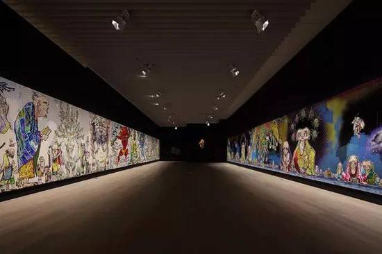 村上隆《五百罗汉》展览现场。图片来源于网络