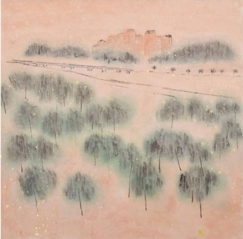 《八里桥与柳荫道》-刘心泉-33x34cm-2007年-纸本水墨