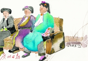 刘庆和 《十日——哲根藏寨》组画之九 纸本水彩2016年