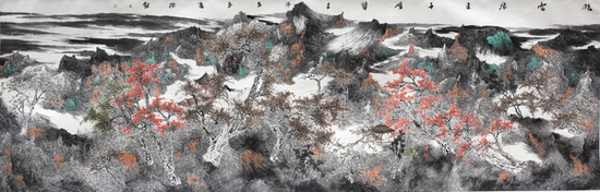    《晓雲飞走》118×365cm