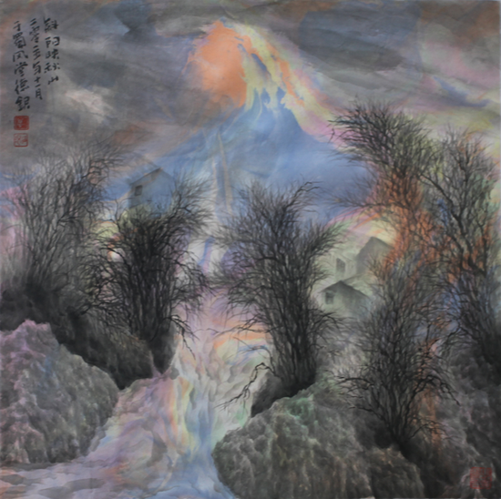   《斜阳映秋》69×69cm