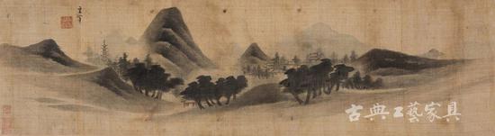 董其昌《云山古寺圖》