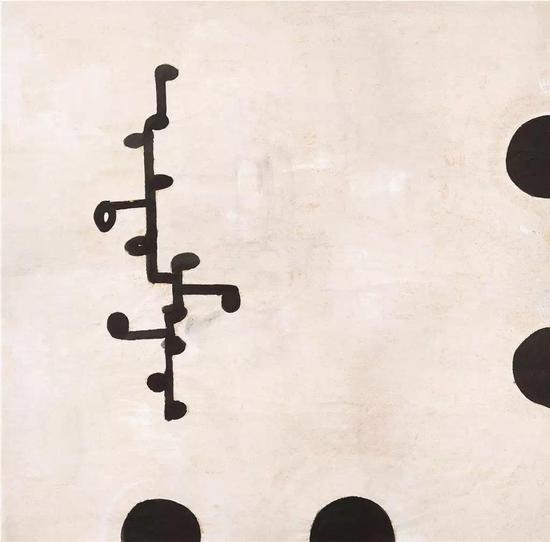 《抽象 1981-2》（1981），余友涵，水粉、宣纸，69 × 69cm，图片来源于艺术家