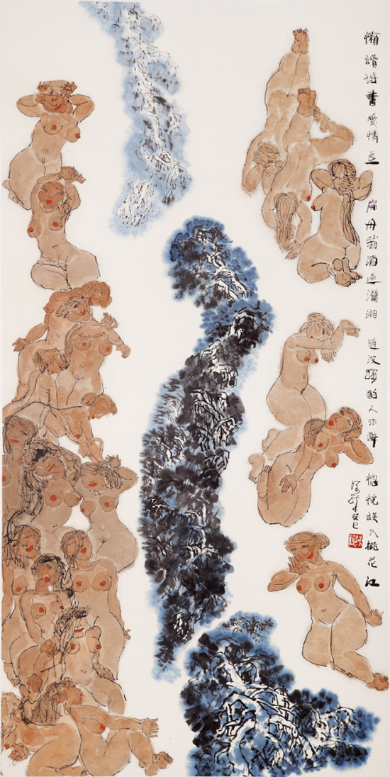 12 陈醉《桃花江 》2013年 138 ×68cm