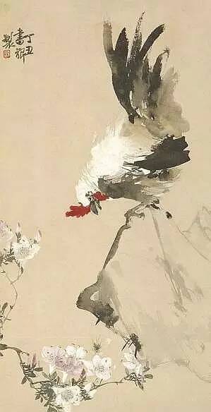 锦鸡竹菊图轴(国画) 106.8×47.2厘米 清 华喦 上海博物馆藏