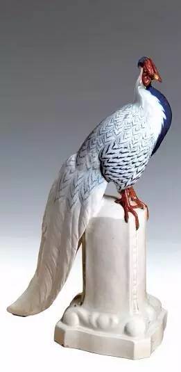 德国彩釉瓷长尾鸡（陶瓷）上海博物馆藏