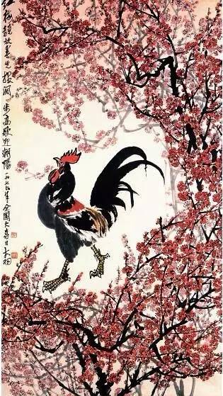 秋菊白鸡(国画) 77.5×34厘米 1947年 陈之佛 江苏省美术馆藏