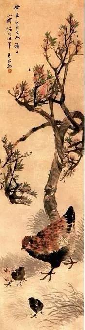 母子平安图（国画） 150×40厘米 1890年

任伯年 天津博物馆藏