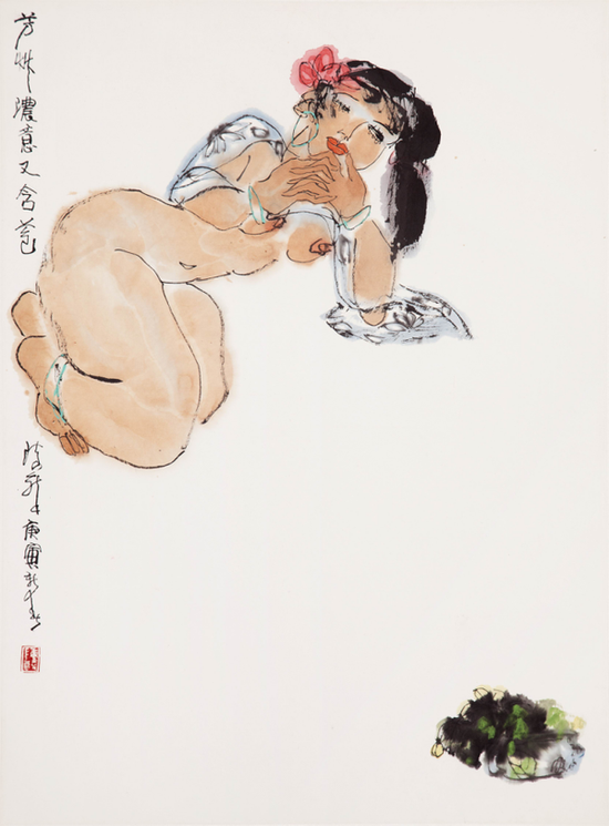 15 陈醉《芳草浓意又含苞》 2010年 60× 46cm