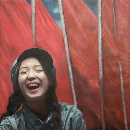 默涵 《青春年代》Youth Age 80x80，布面油画 Oil in Canvas  2016年）