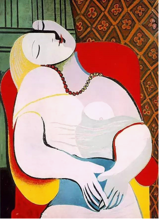 《梦》，毕加索立体派时期作品，1932年。图片来源于网络