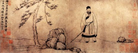 元，倪瓒、王绎《杨竹西小像》北京故宫博物院藏