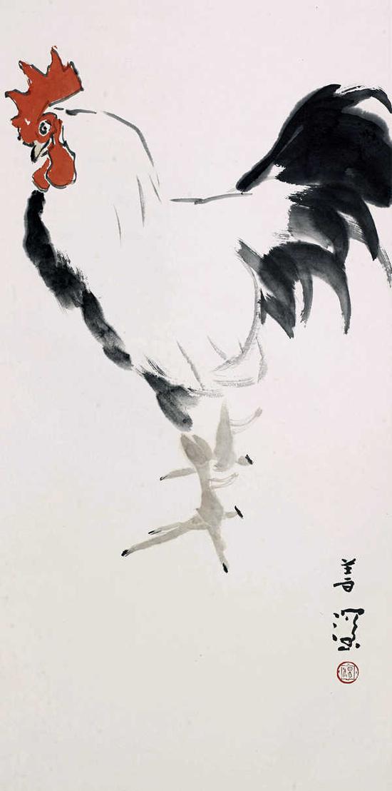 杨善深 雄鸡  立轴 设色纸本  68.5×34cm