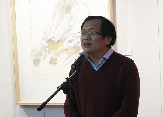 天津人民美术出版社总编辑杨惠东作为艺术家代表发言