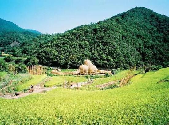 台湾艺术家王文志的《小豆岛的梦》就建在小豆岛的稻田里