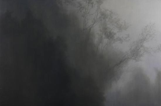 韩言松，墨，布面油画，100 x 150cm, 2014