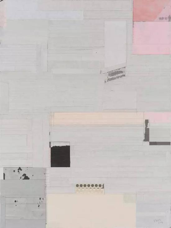 梁铨 潇湘八景之2016-1 2016 色、墨、宣纸拼贴 120×90cm