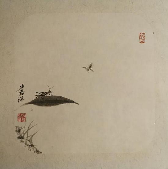 图1：宋洋国画作品——草虫图之一