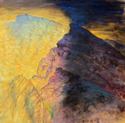 布面油画《涿鹿之野 · 山水》（2号）尺寸：145.5x145.5cm 2017