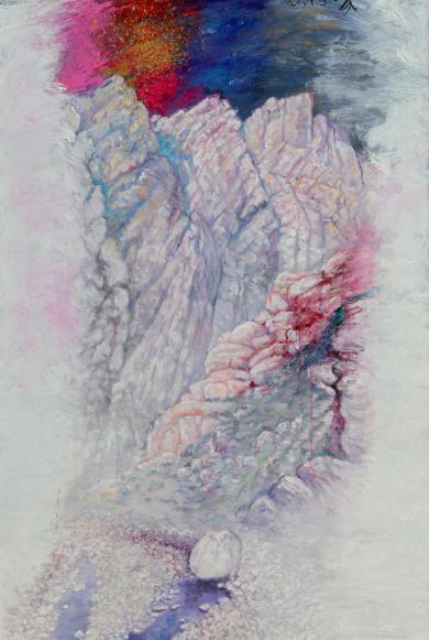 布面油画《涿鹿之野 · 山水》（4号）尺寸：193.3x130.3cm 2017