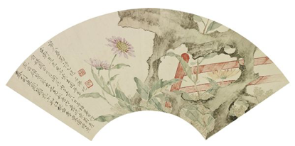 赵浩公 花卉 镜框 设色纸本 19×51cm