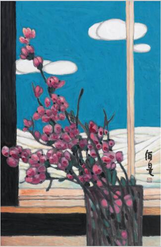 1.杨佴旻《花开三月》 70×45.5cm 纸本设色