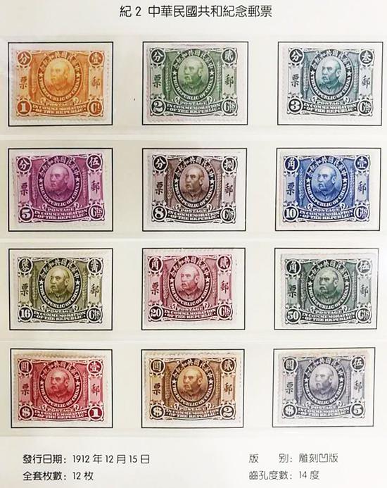 “中华民国共和纪念邮票” 民国元年（1912年）发行
