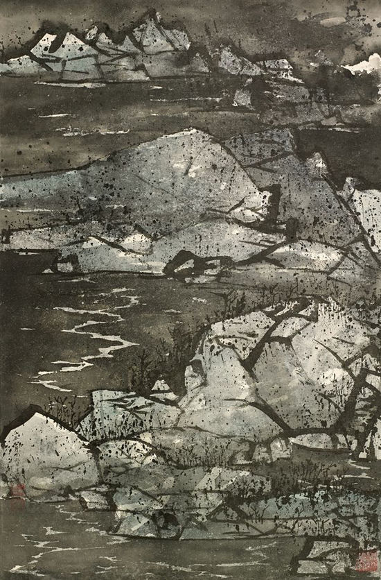 王已千 山水 立轴 设色纸本 94×62cm