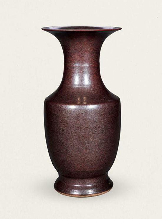 1427 清乾隆?铁锈釉广口尊 H: 49cm RMB:38,000-50,000