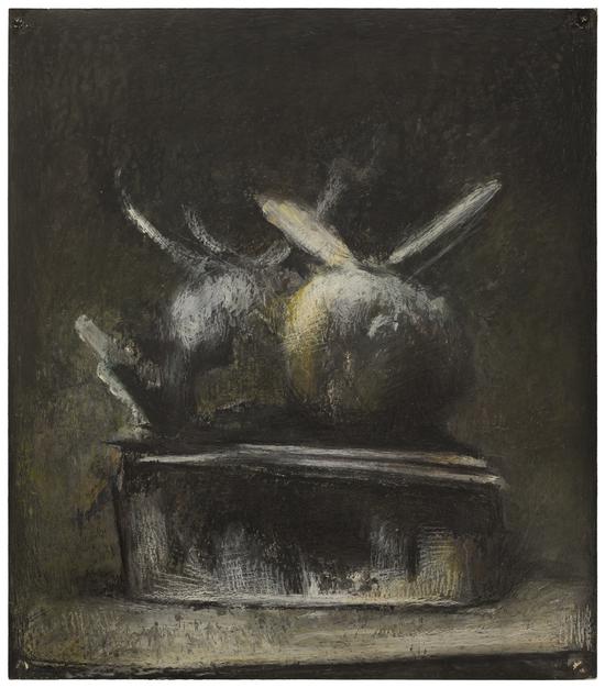 邱瑞祥 Qiu Ruixiang，兔子 Rabbit，纸本油画棒 oil pastel on cardboard，45x39.5cm，2011-2012