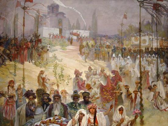 《加冕为东罗马帝国皇帝的塞尔维亚皇帝斯蒂芬·杜尚》1923年 布面油画405×480cm