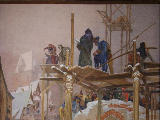 《克罗梅日什总主教宫的扬·米立奇》1916年 布面油画620×405cm