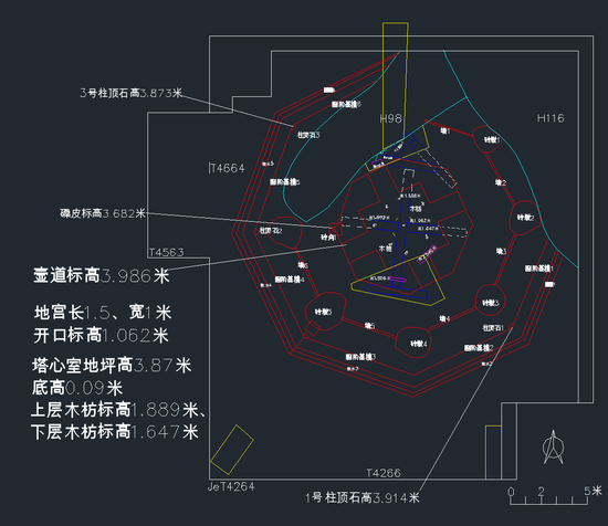 隆平寺塔基线图