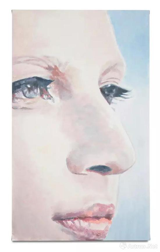 吕克·图伊曼斯, 《K》 (2017年)。 布面油画，135 x 80.2 厘米