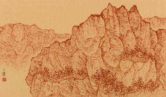 晋中写生之二 纸本水墨 34x60cm 2016年