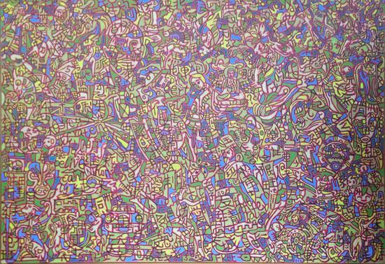 《花儿为什么这样红》 200x140cm 布面油画 2012年