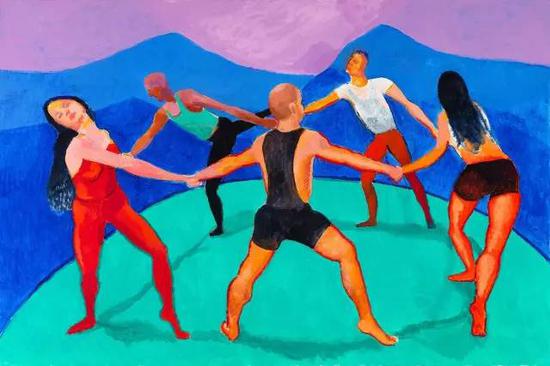 David Hockney, The Dancers IV, 2014