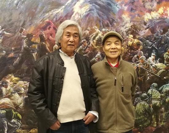 左起：Q空间创办人钱德湘、旅日艺术家殷占堂