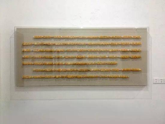 司建伟《玉米计划》 材质:玉米 尺寸:可变 时间:2014 类型:行为 影像 装置 纪录视频:5分18秒