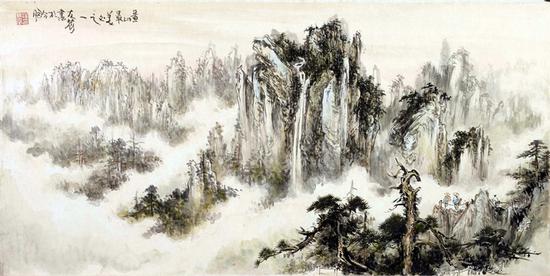 2005年观景台(2015年题字）(138×69cm)