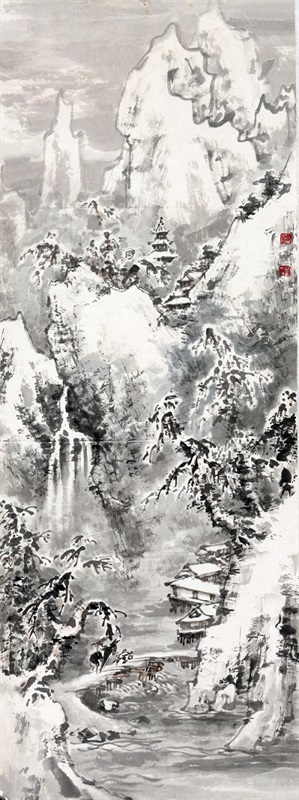 1993年雪后江南(95×35cm)