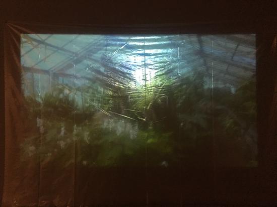 伽耶尔? 诗万纳
《透景画》
有声彩色视频、塑料布
时长: 39'21''
音乐:Anne-Fran?oise Jacques
2013年
作品由艺术家(阿姆斯特丹)和Untilthen(巴黎)提供
伽耶尔?诗万纳的视频装置中,她提到了人类学博物馆,历史遗迹和殖民主义,同时涉及到神话传说和文学作品。