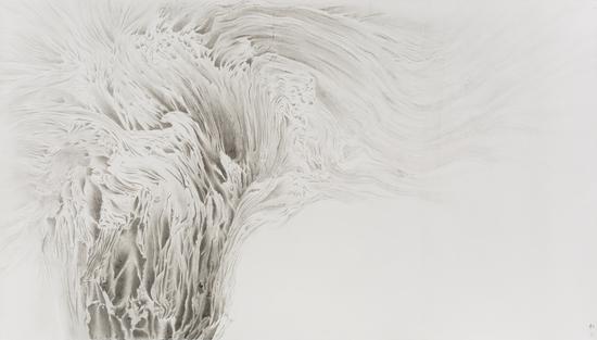 《松·水木清华》 144.5x257cm 纸本水墨 2016