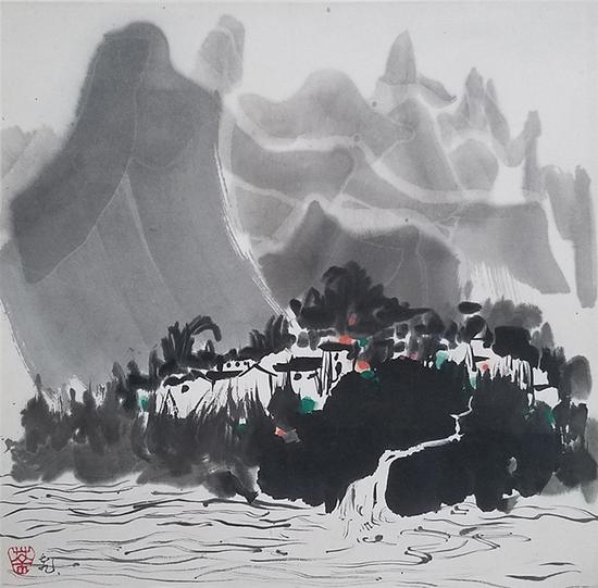吴冠中 1979年作 高山流水 尺寸:33.5×34.5cm 起拍价：900,000