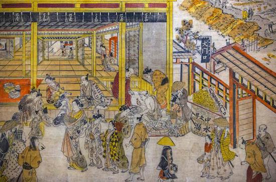 《Great Gateway and Nakano-cho in the Shin Yoshiwara》,奥村政信(Okumura Masanobu),1730s-1740s