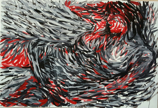 朱发东《透气系列2017-3》，2016，布面油画，100x146cm