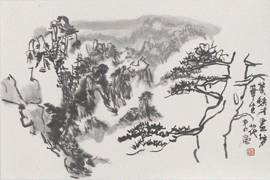 李岗 梦笔生花 2015年 45x68 纸本水墨