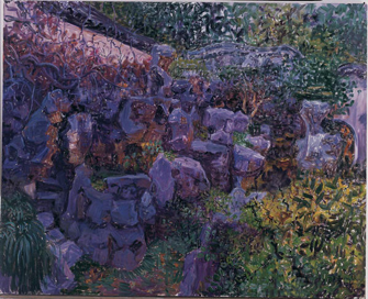 周春芽    上海豫园小景 2013     布面油画     200x250cm